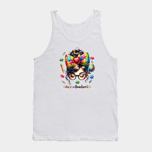 Autism Teacher Life Autism Awareness Gift for Birthday, Mother's Day, Thanksgiving, Christmas Tank Top